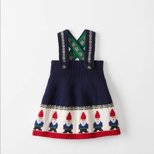 Girls gnome overall sweater dress